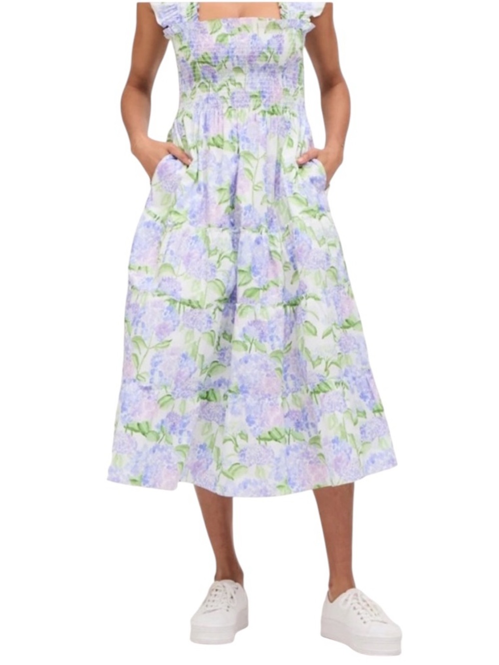 Hill House Ellie Nap Dress. Mrs Alice Blue Hydrangea. S. EUC. - Picture 2 of 6